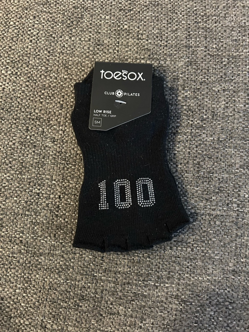 toesox Black Half-Toe Grip Socks